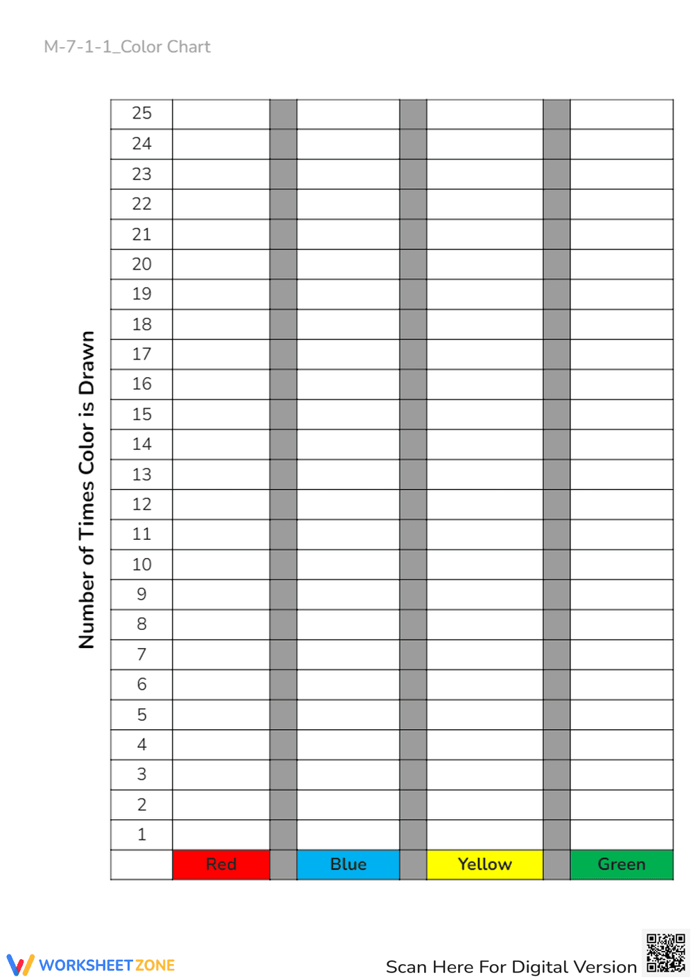 Color Frequency Chart - Track Red, Blue, Yellow, Green! (PreK-2) - Page 1