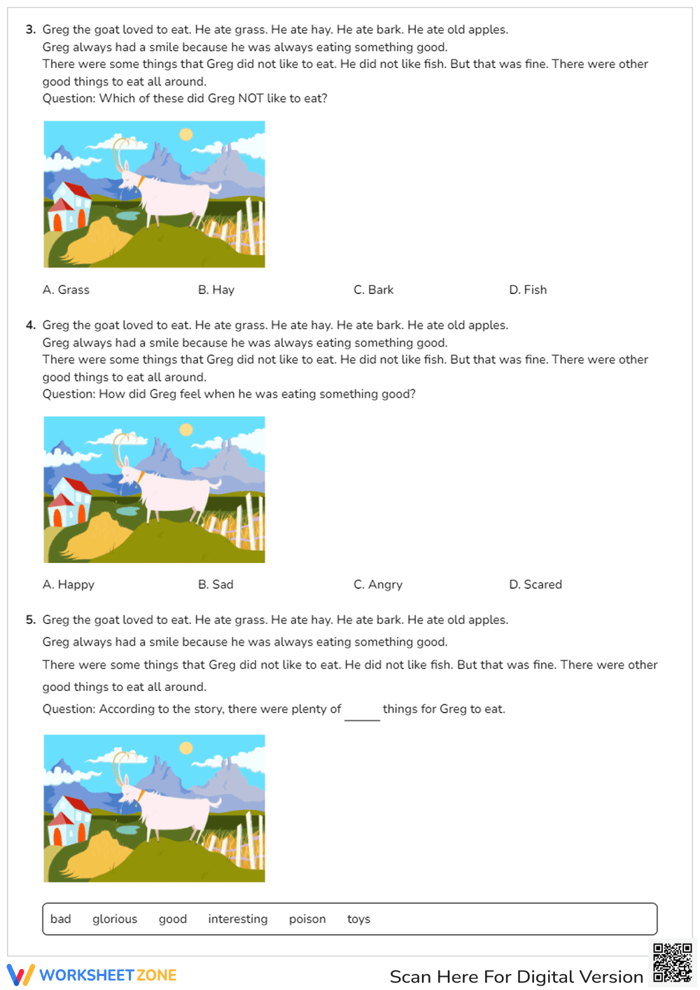 Greg the Goat: A Reading Comprehension Exercise - Page 2