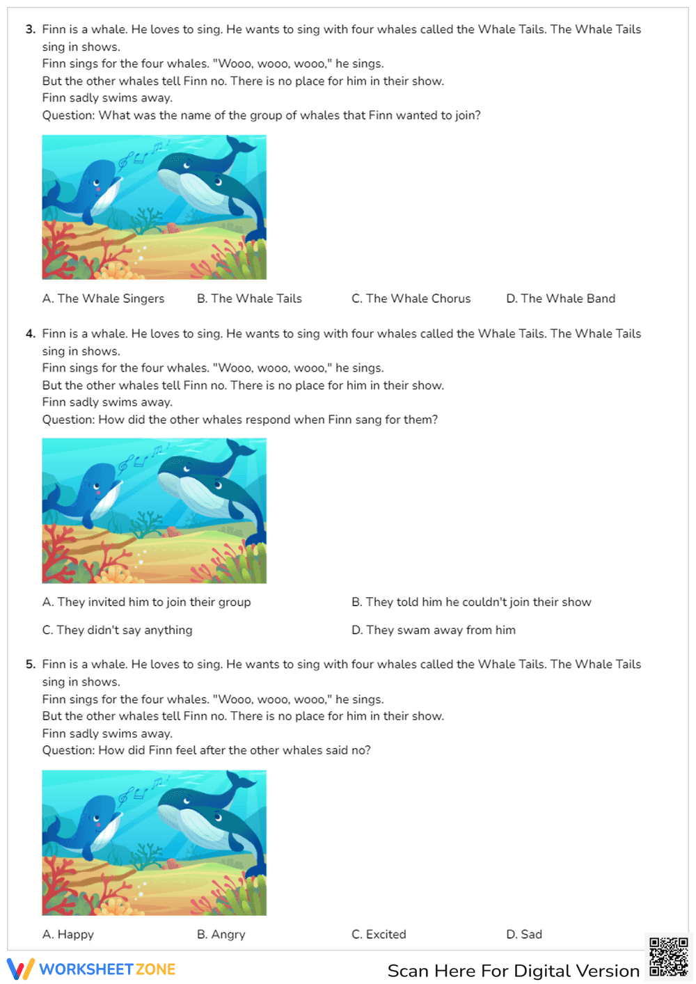 Sea Song: A Reading Comprehension Story - Page 2