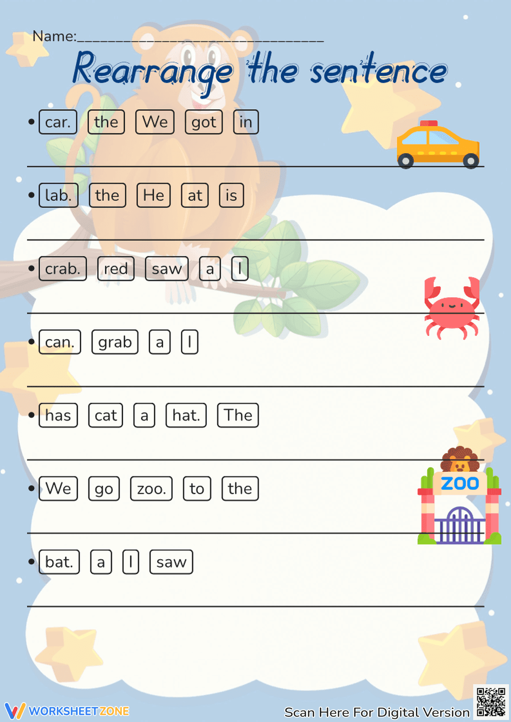 CVC Word Scramble Worksheet - Page 1