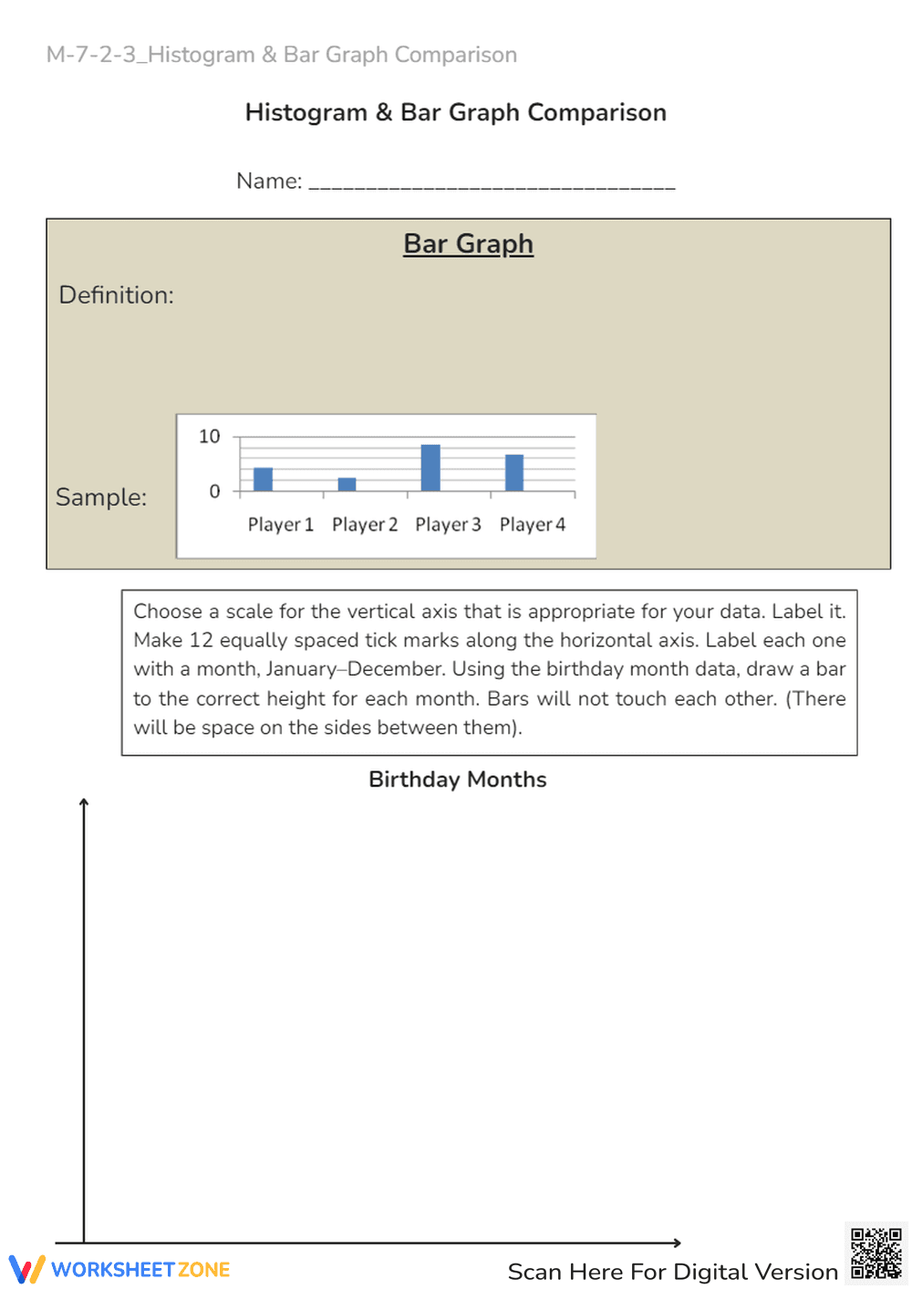 Bar Graph Basics: Birthday Month Data & Graphing Practice - Page 1