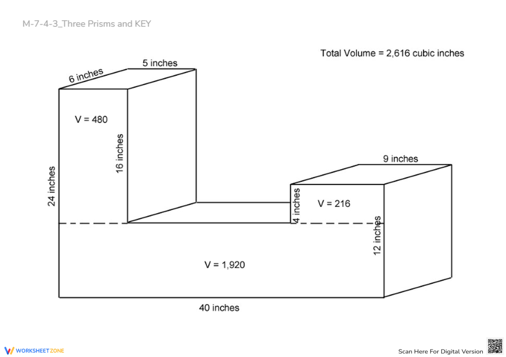 Volume & Surface Area: 3 Prism Shapes - Grades 6-8 + KEY - Page 3