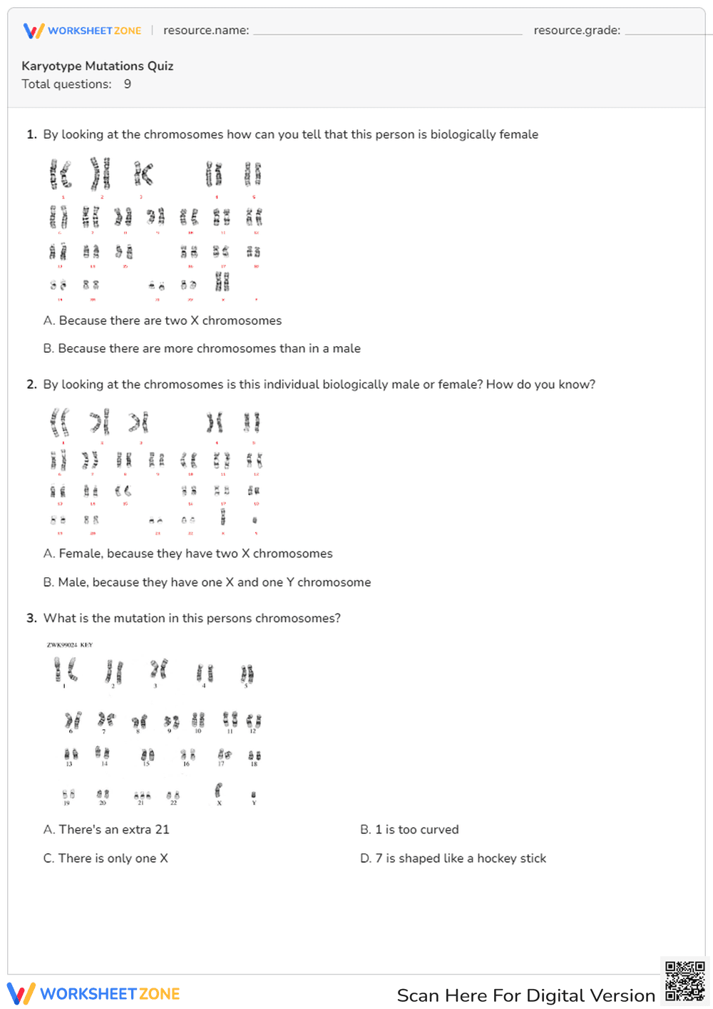 Identify Karyotype Mutations - Page 1