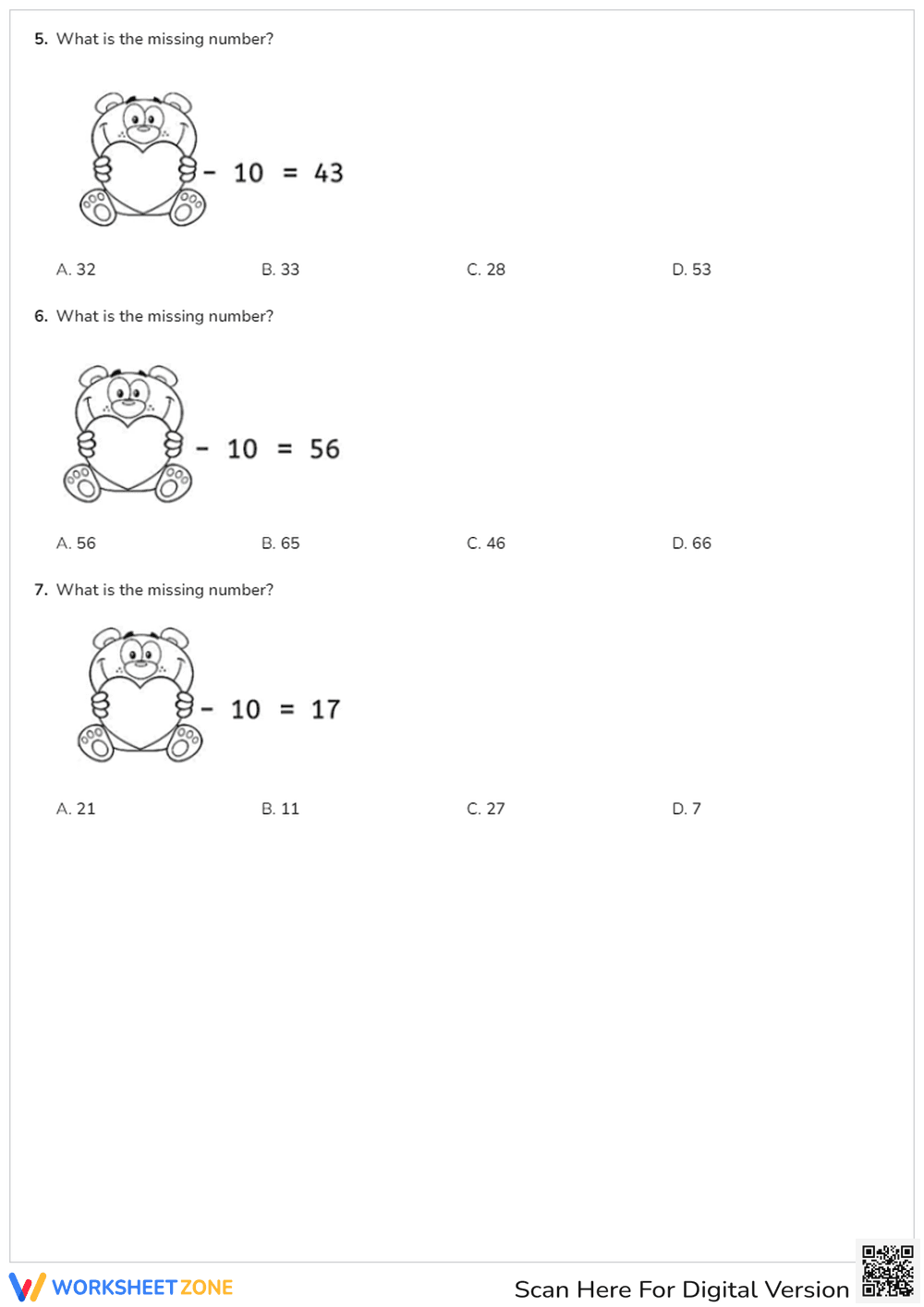 10 More 10 Less with Adding Hearts - Page 2