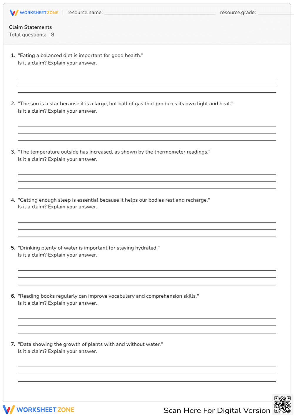 Claim Statements - Page 1