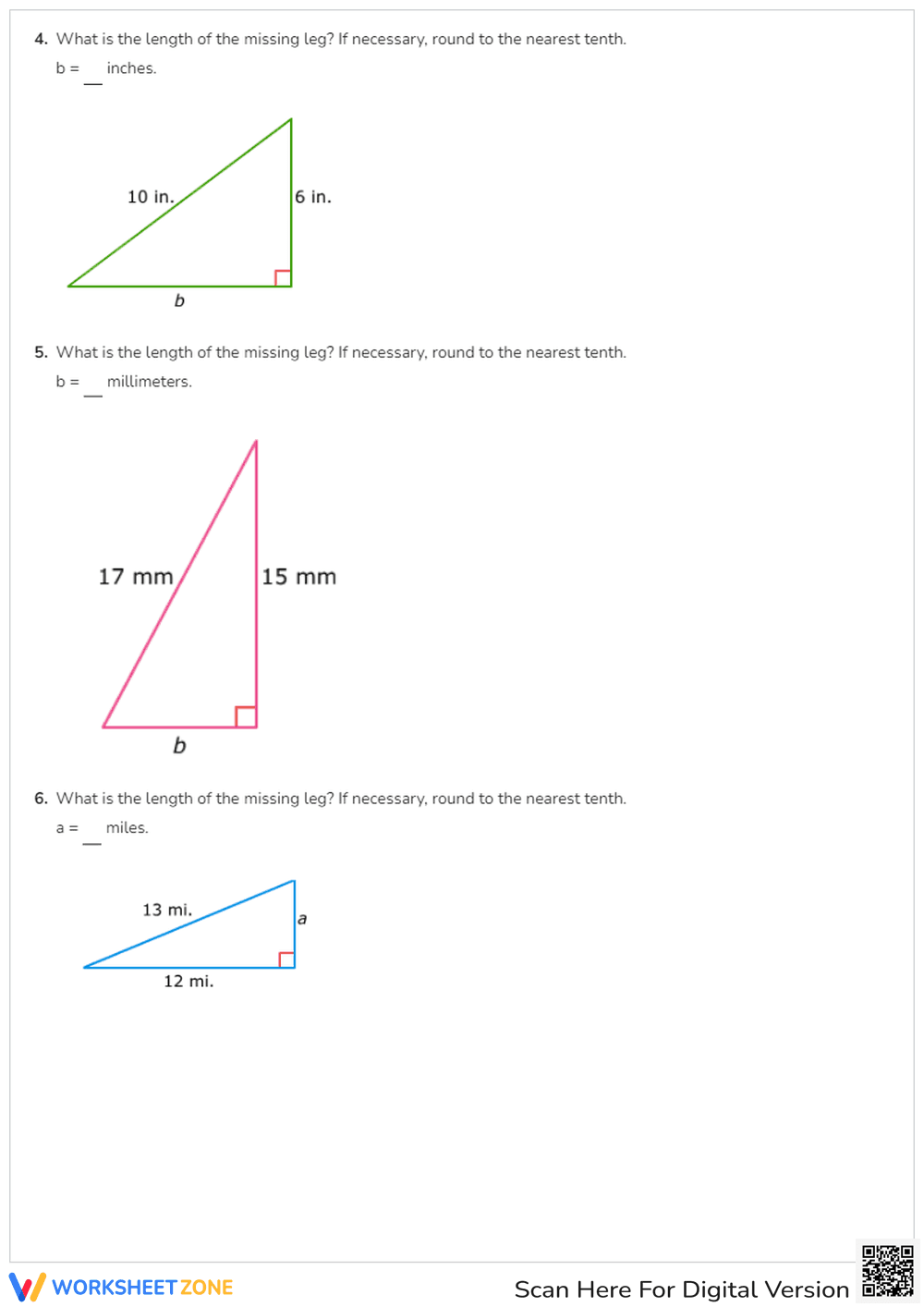 Pythagorean Theorem Practice - Page 2