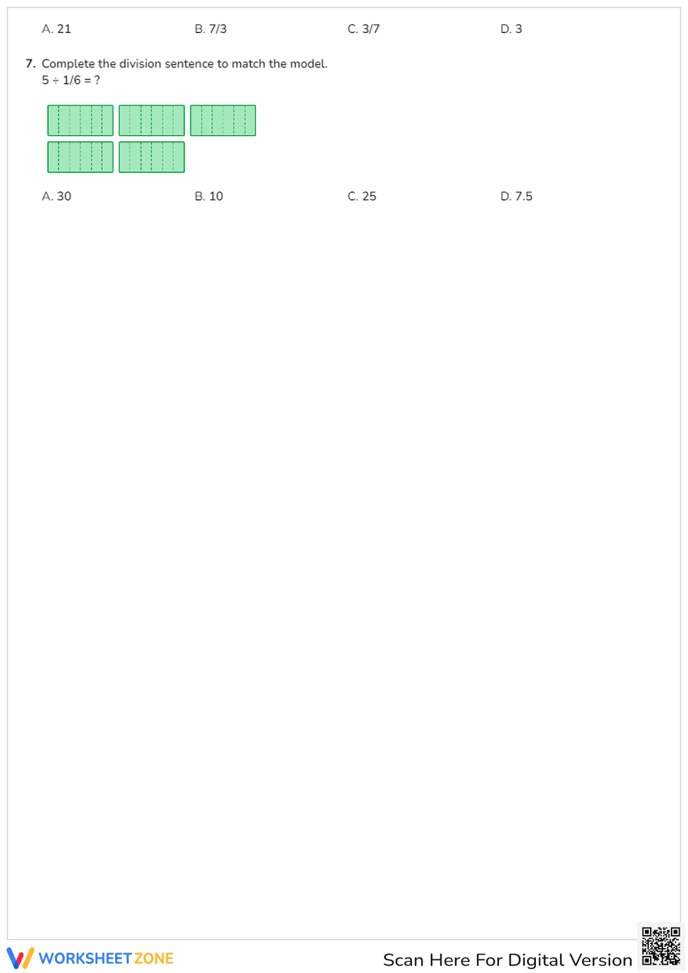 Divide Whole Numbers by Unit Fractions Using Area Models - Page 2