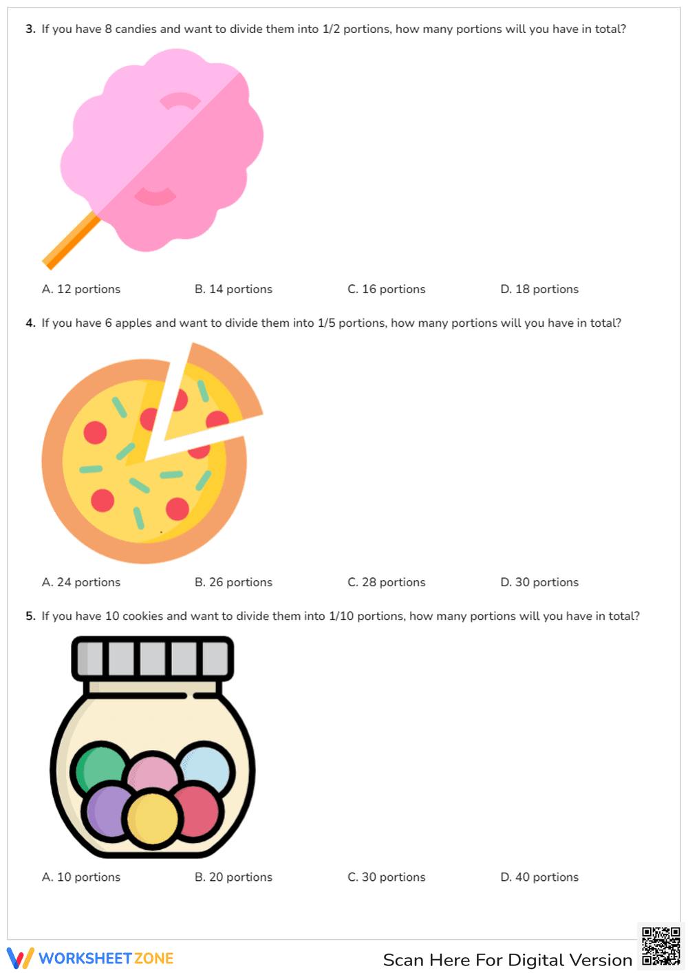 Divide Unit Fractions and Whole Numbers - Page 2