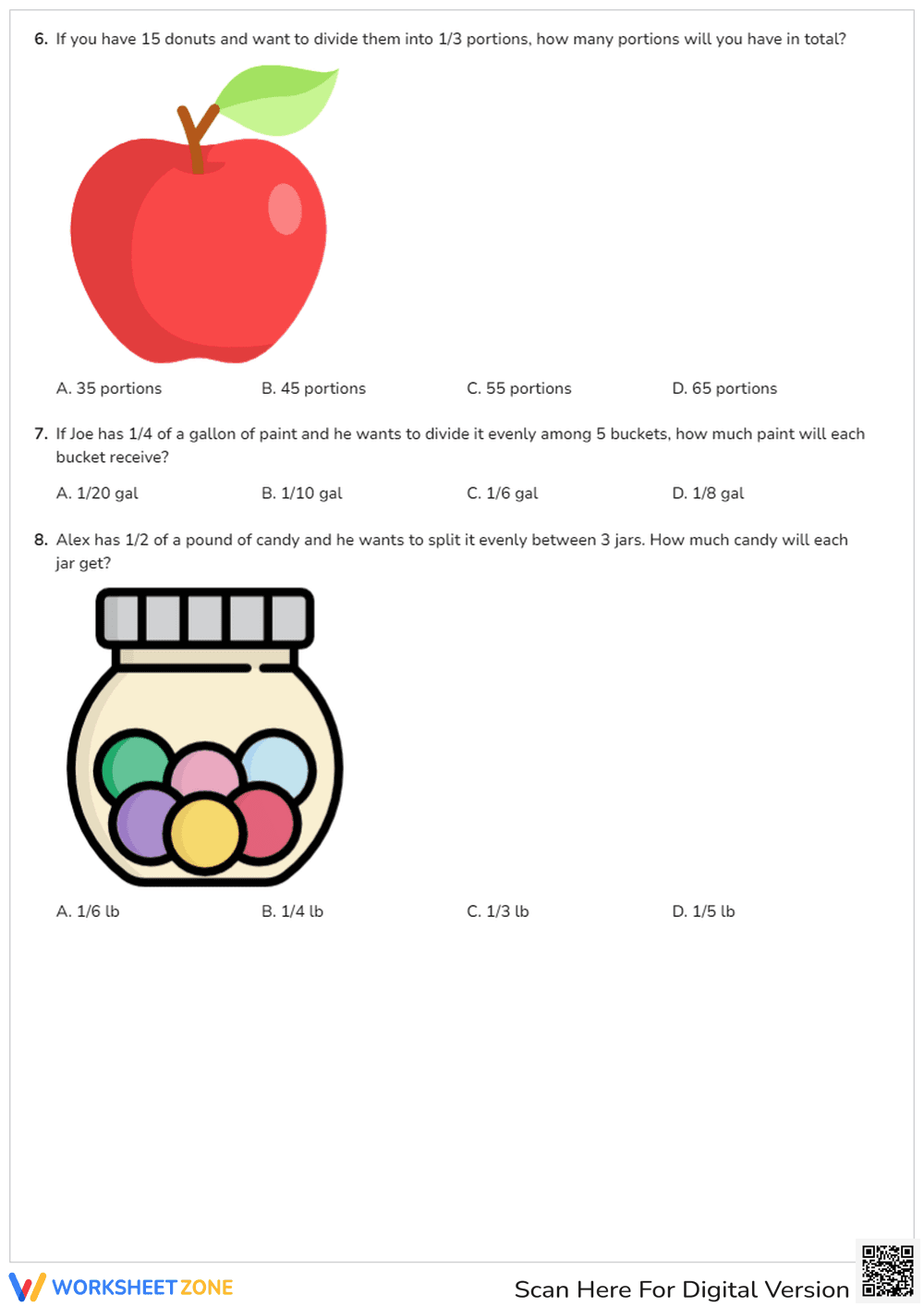Divide Unit Fractions and Whole Numbers - Page 3