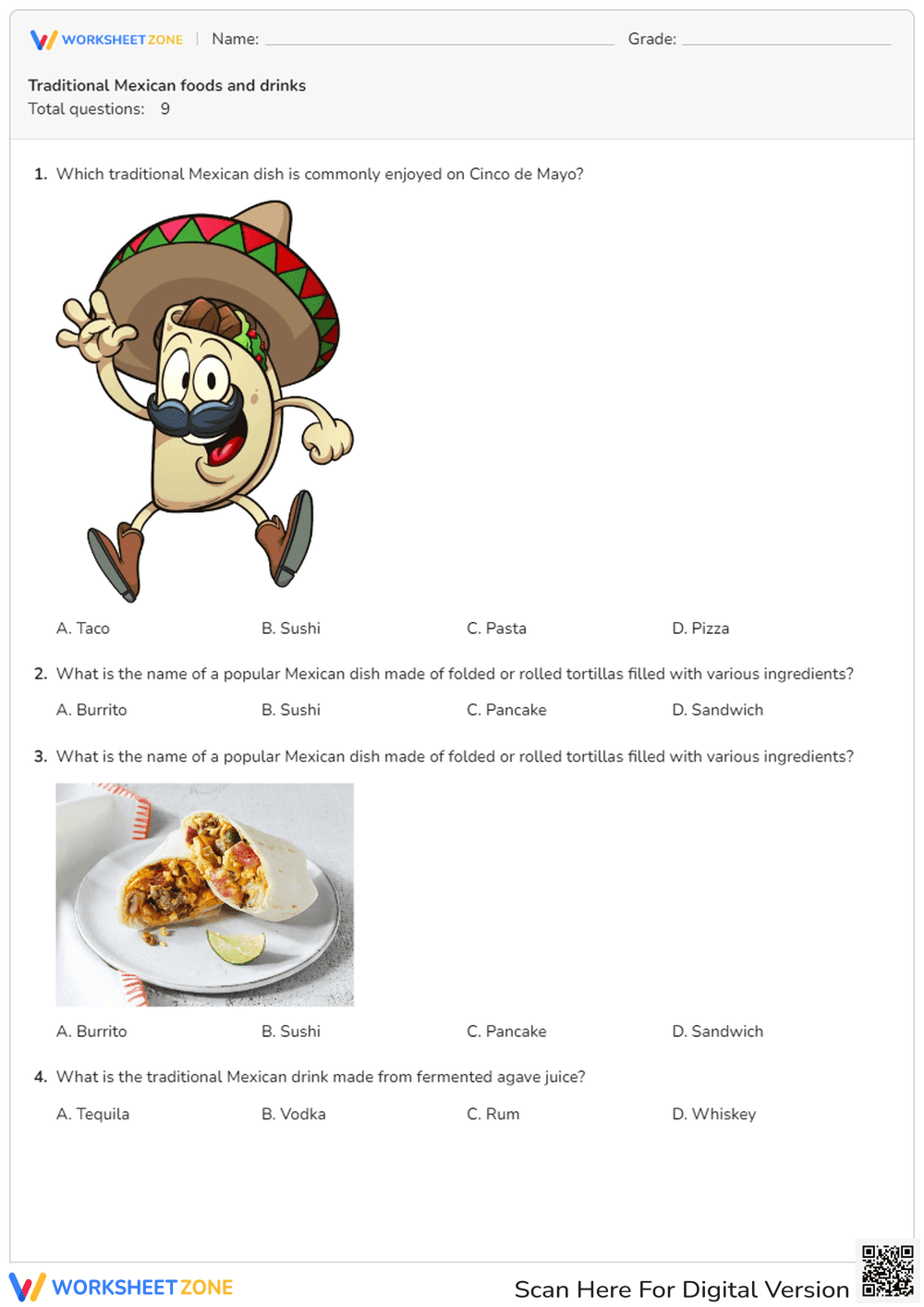 Quiz on Traditional Mexican Foods & Drinks - Page 1