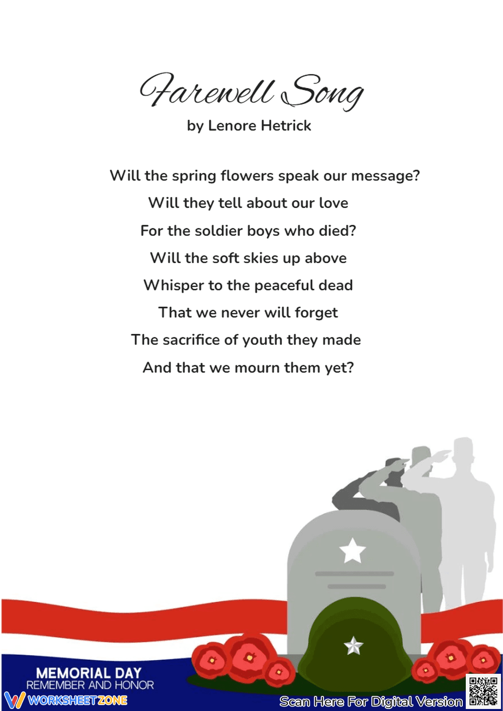 A Soldier: Memorial Day Poems for Kids - Page 1