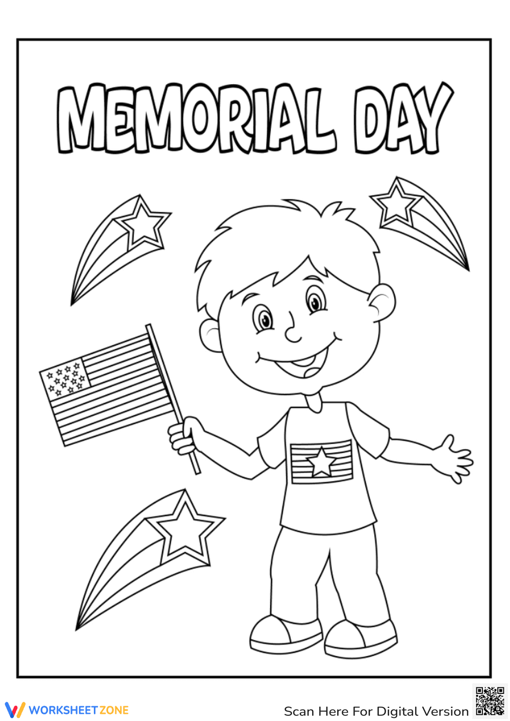 Soldier Coloring Page for Memorial Day Activities - Page 1
