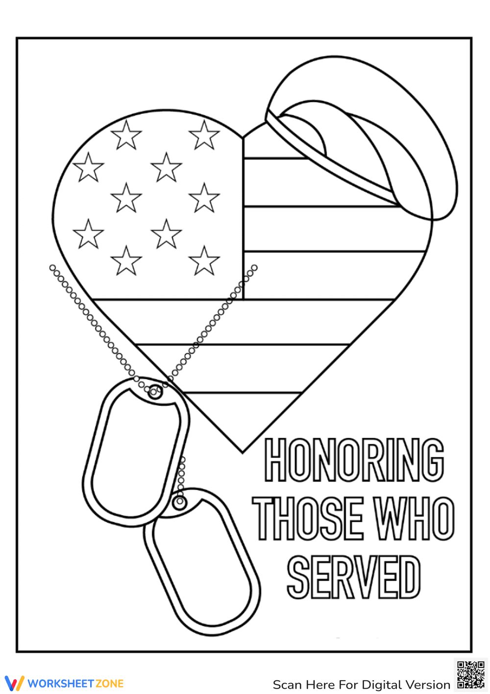 Honor a Soldier: Memorial Day Coloring Page - Page 1
