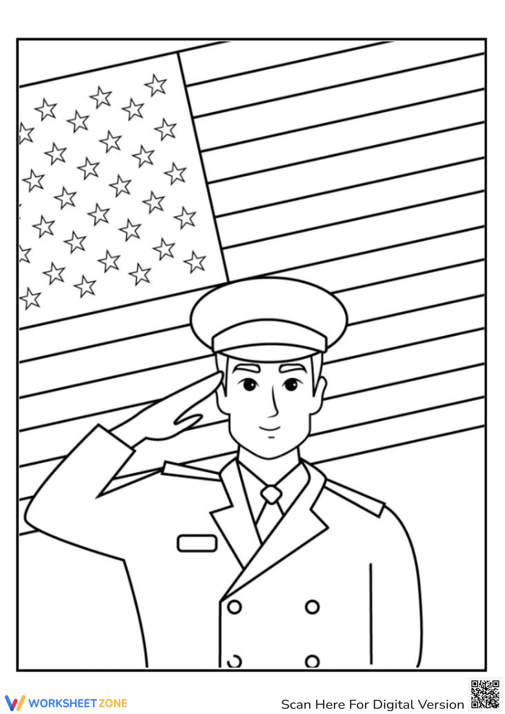 Honor Soldiers with this Coloring Page - Page 1