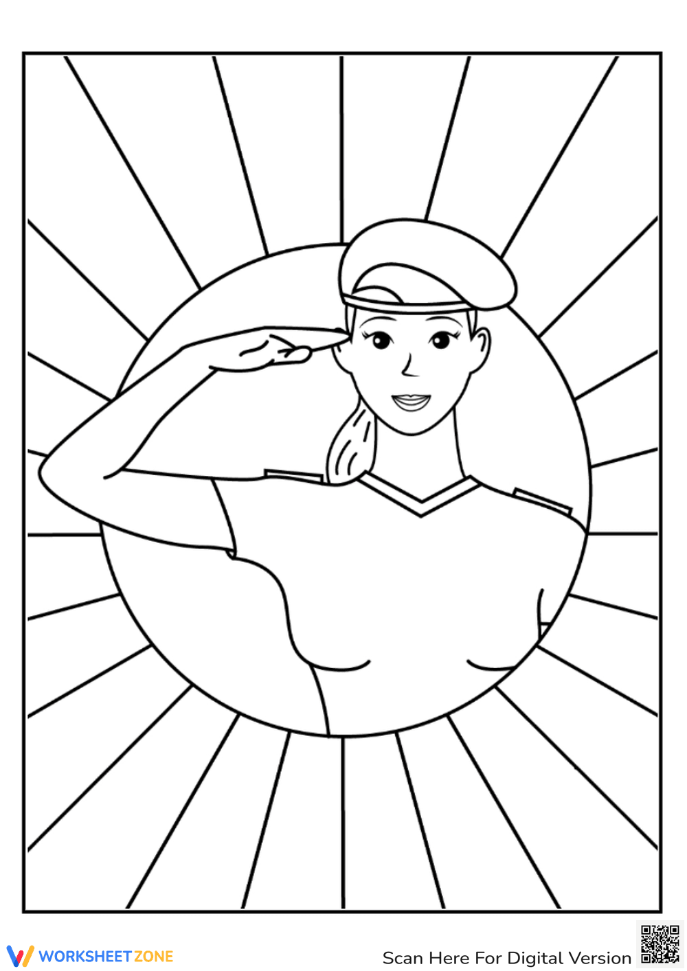Creative Soldier Coloring Page for Remembrance - Page 1