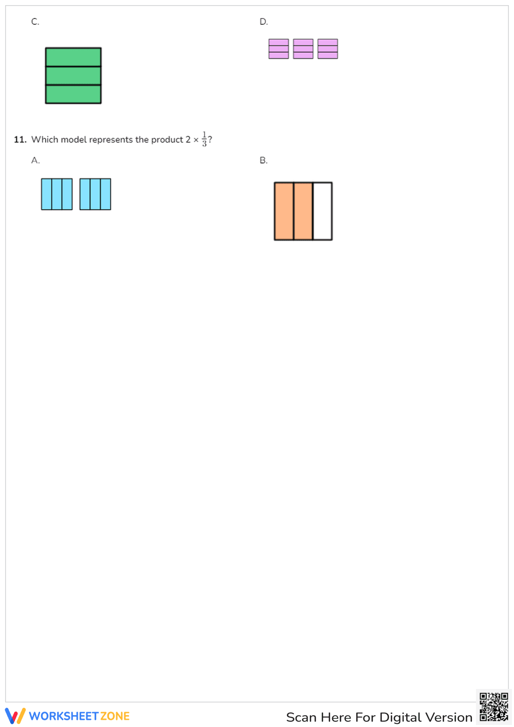 Multiply unit fractions by whole numbers - Page 3