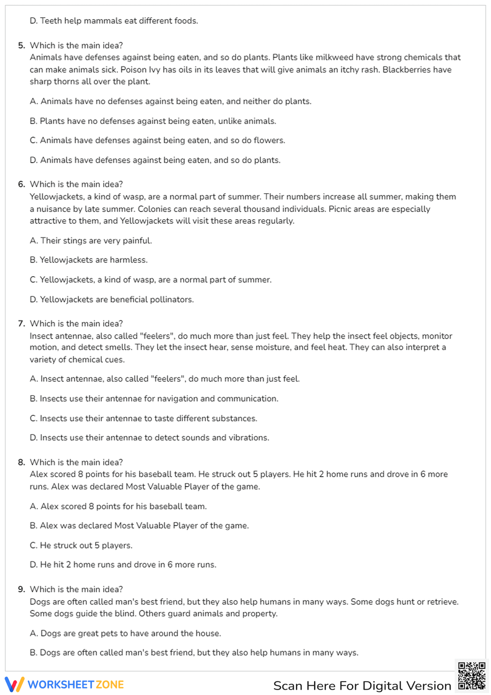 Determining the Main Idea in Various Texts - Page 2