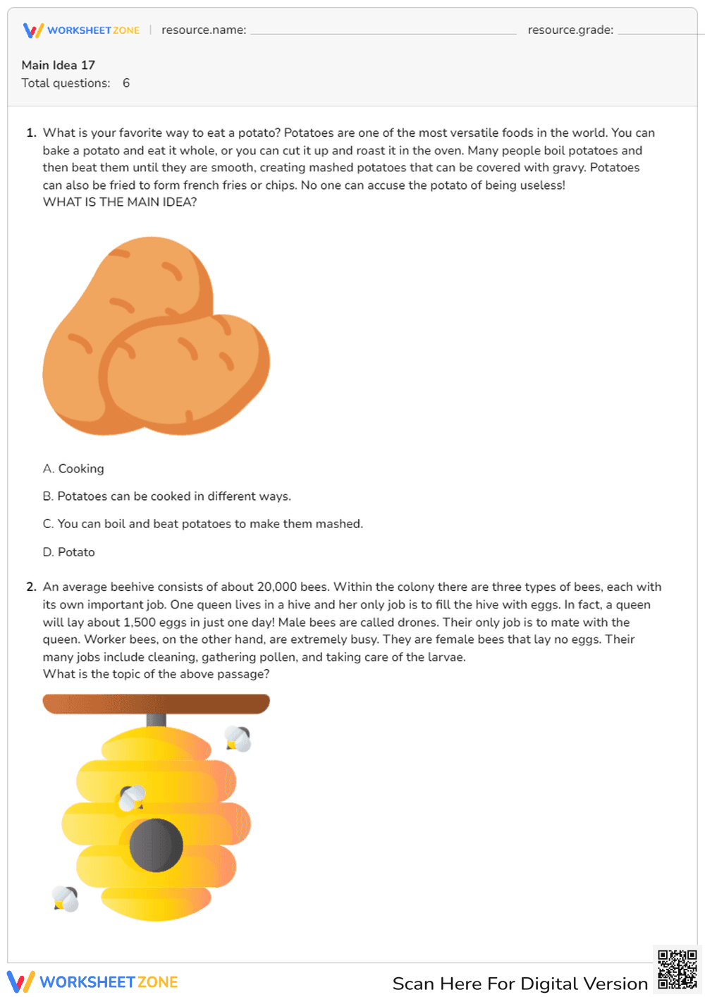 Finding Main Ideas in Informational Texts - Page 1