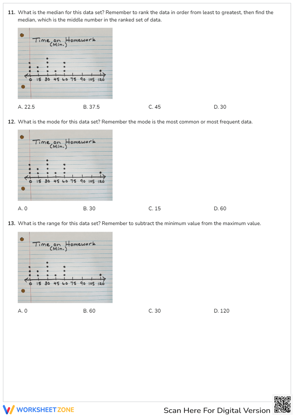 Dot Plot Analysis: Mode, Median, Range - Page 4