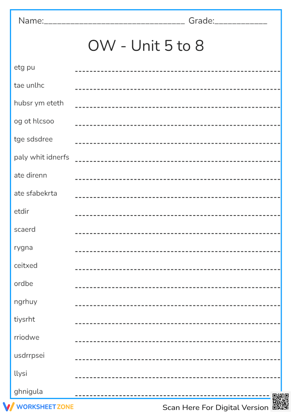 Unit 5 to 8 - Page 1