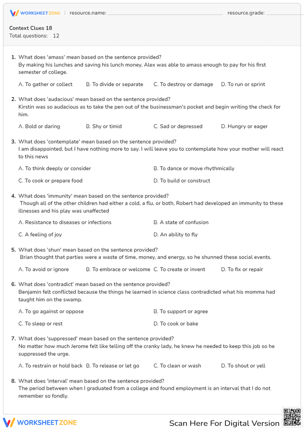 Inferring Word Meaning with Context Clues - Page 1