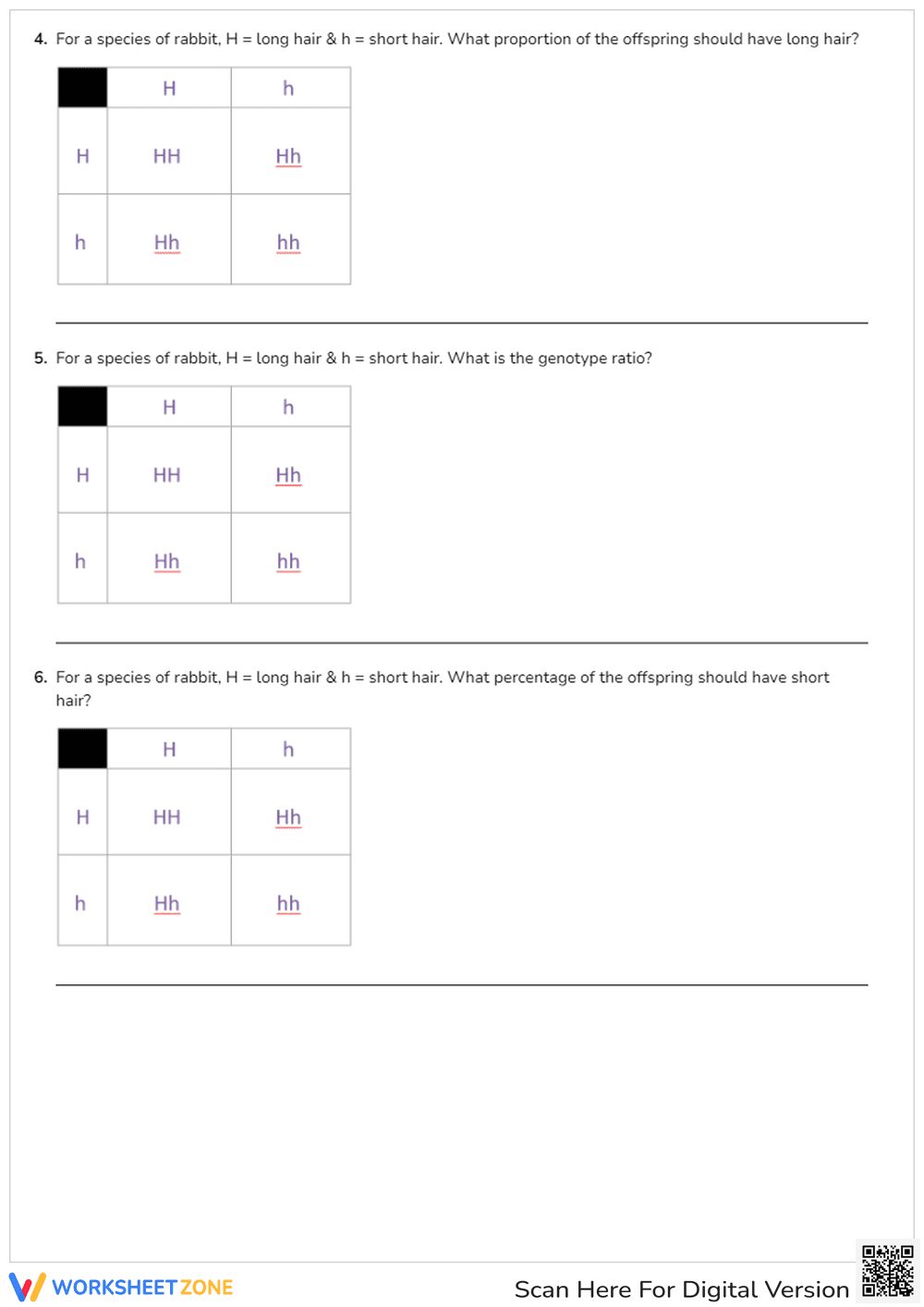 Punnett Square Practice - Page 2