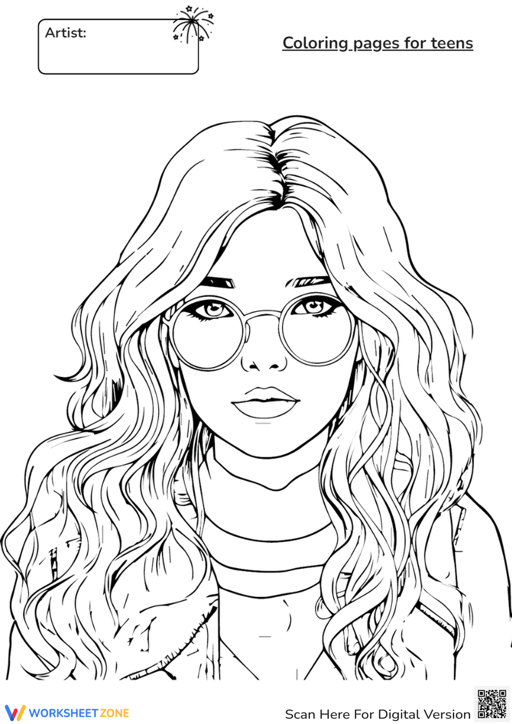 Artistic Coloring Page for Teens - Page 1