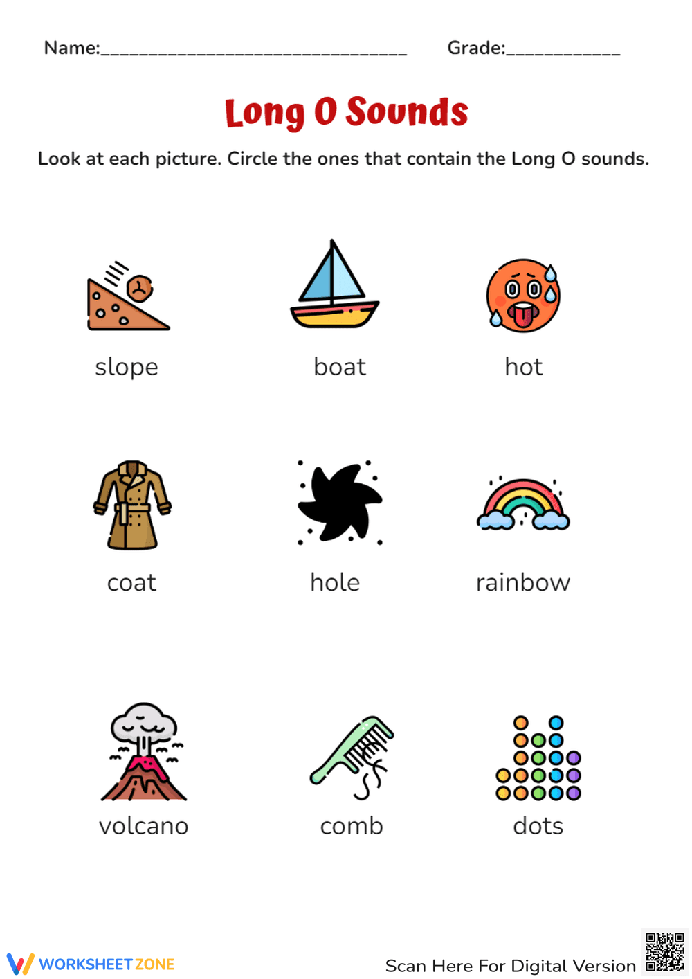 Long O Sounds for Early Readers - Page 1