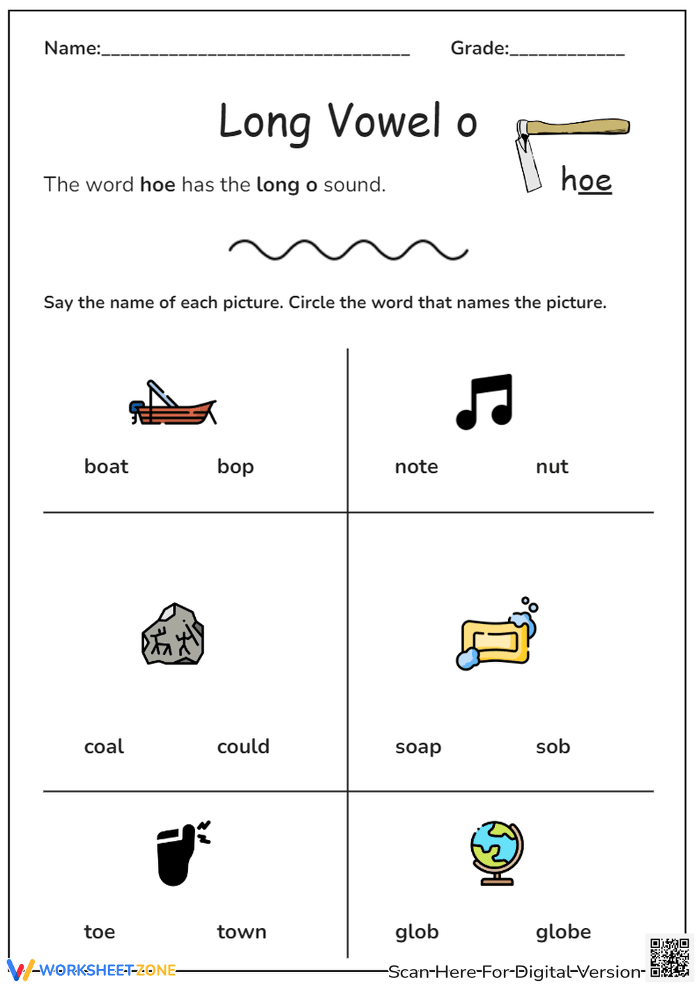 Long "o" Vowels - Page 1