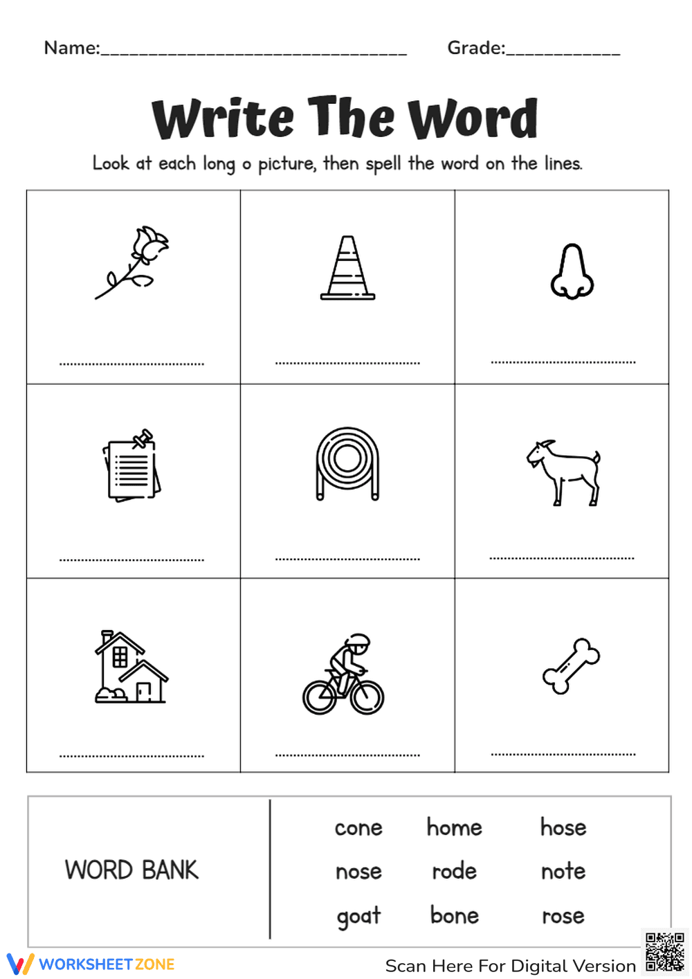 Explore Long O Vowel Sounds in Words - Page 1