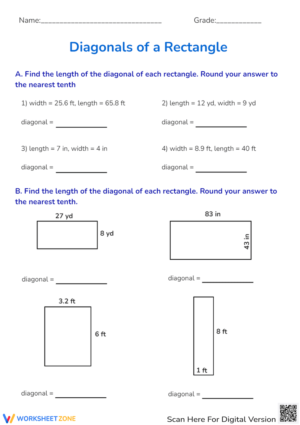 Diagonals of a Rectangle - Page 1