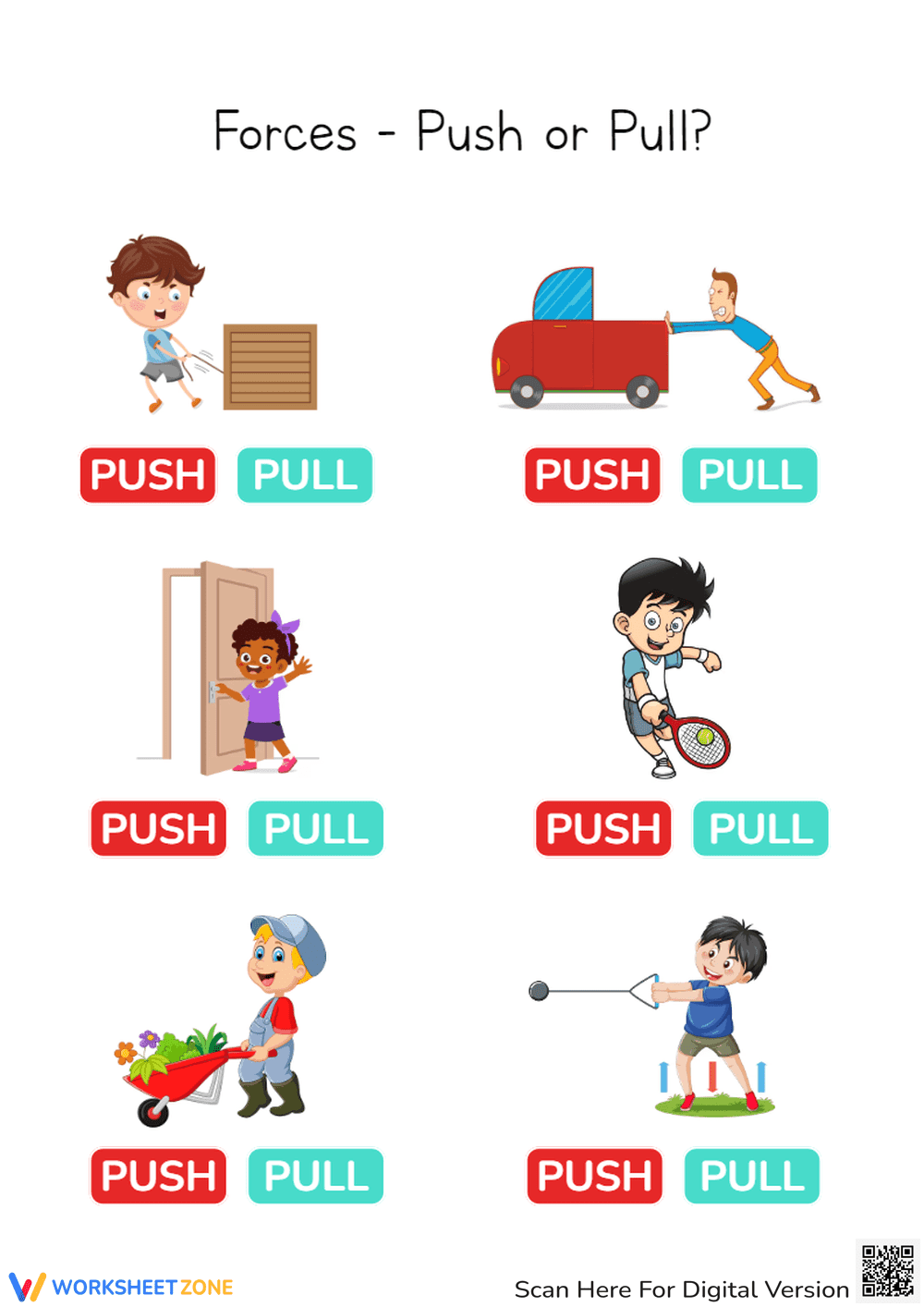 Introduction to Push and Pull Forces - Page 1