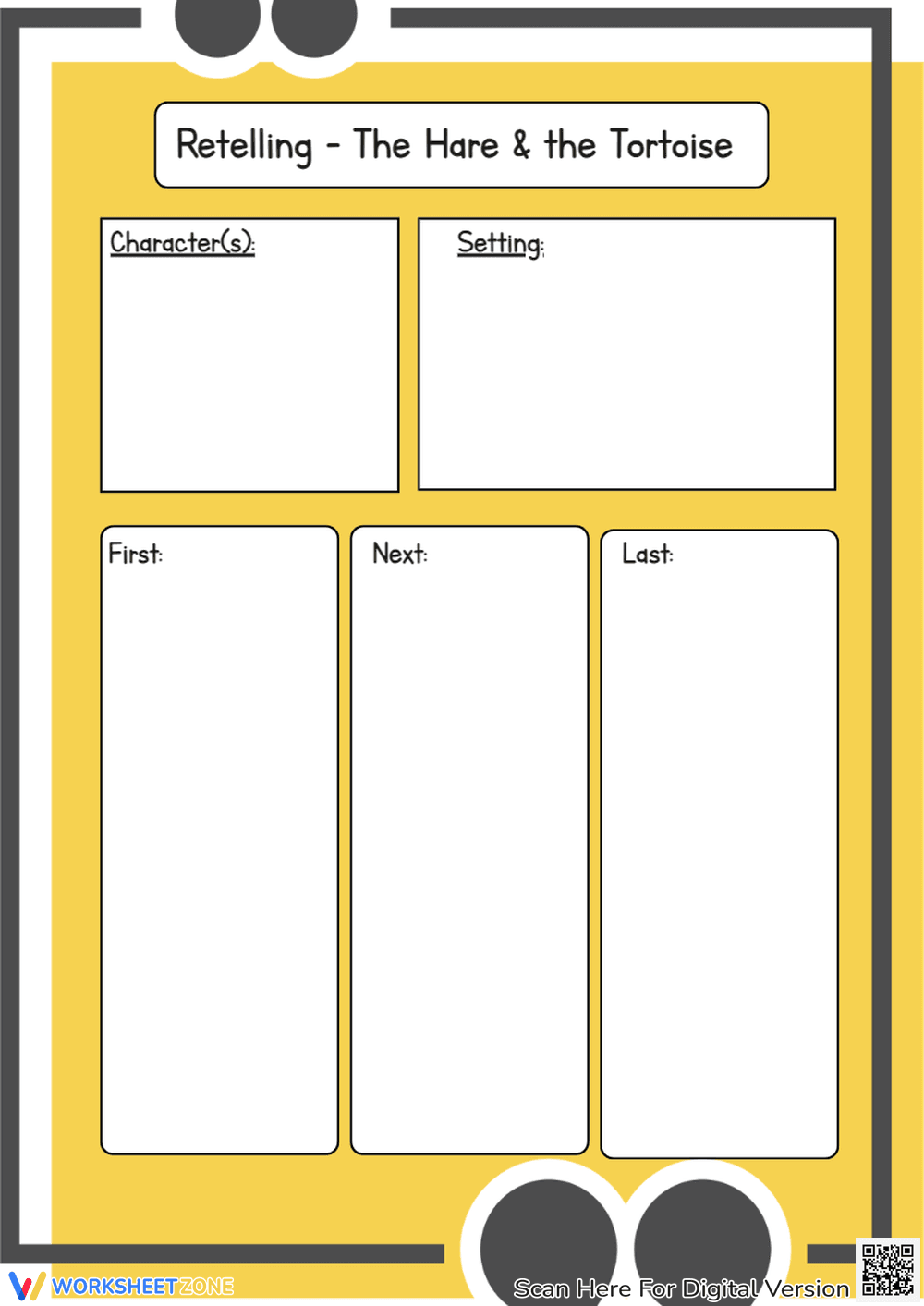 Hare & Tortoise Story: Reading Comprehension Worksheet (Grades 1-3) - Page 2