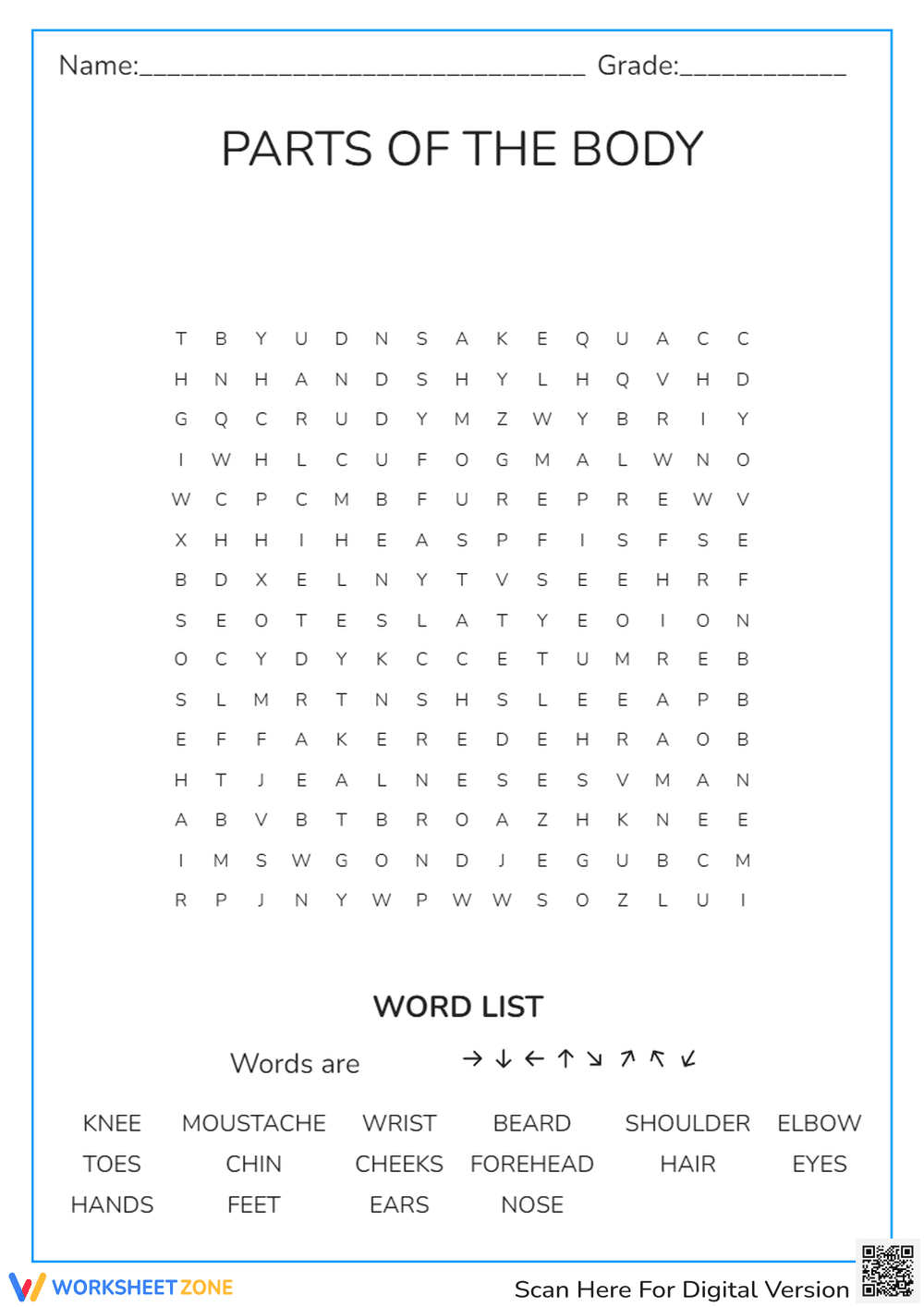 PARTS OF THE BODY - Page 1