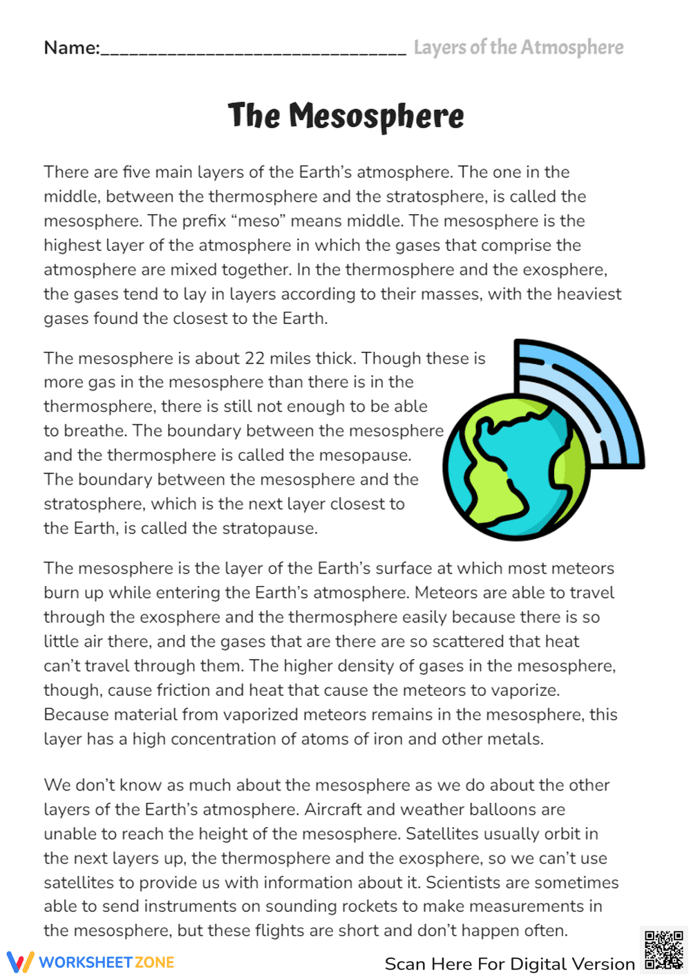 Layers of the Atmosphere: The Mesosphere - Page 1