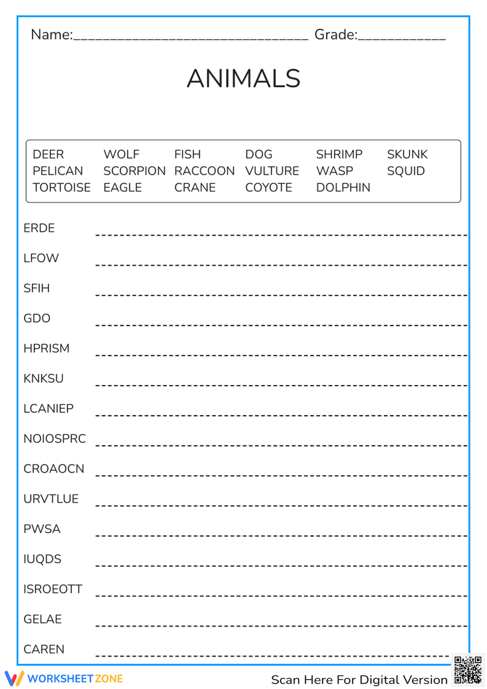 WORD SCRAMBLE - Page 1