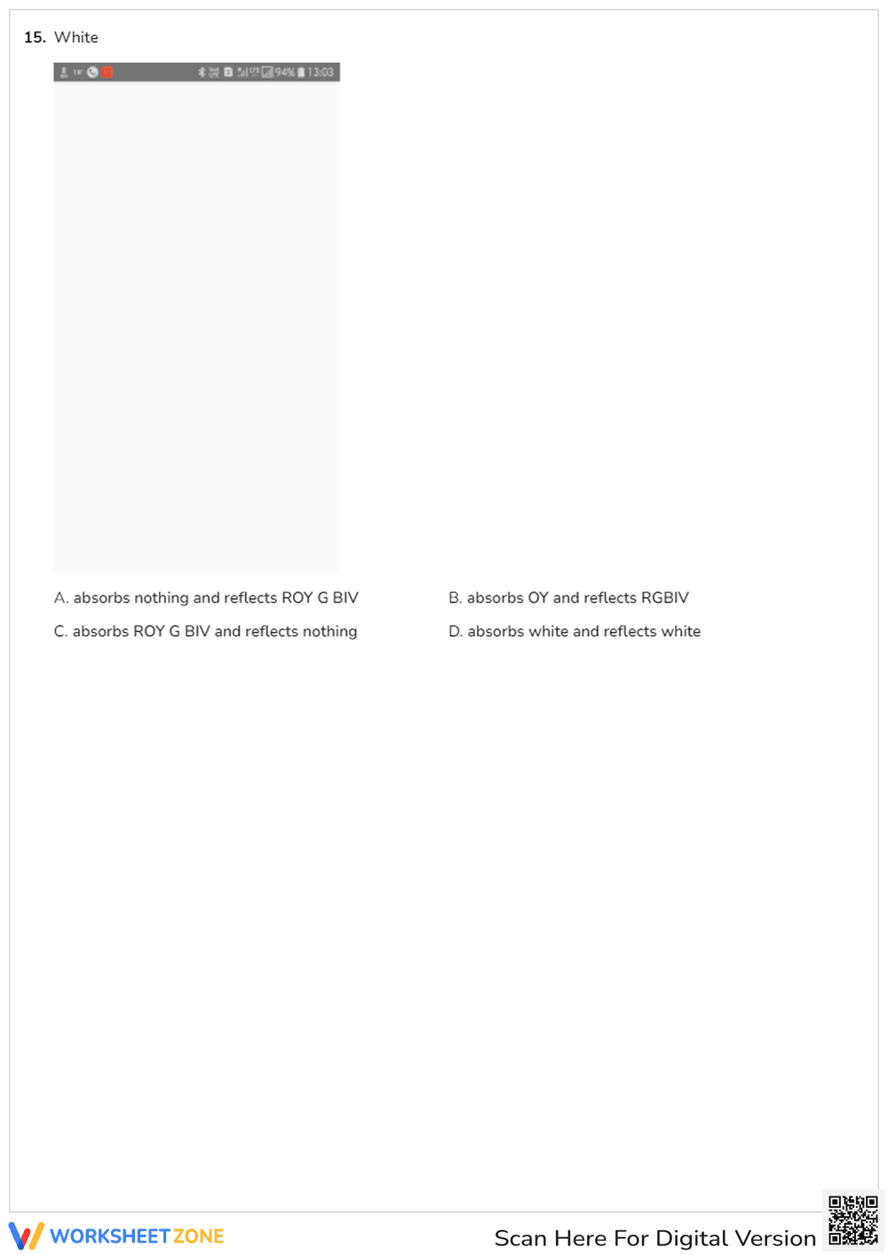 Color Reflection & Absorption Quiz - Page 4