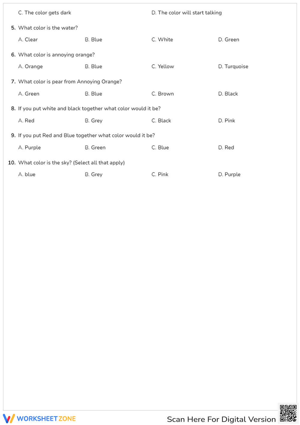 Colors Quiz - Page 2