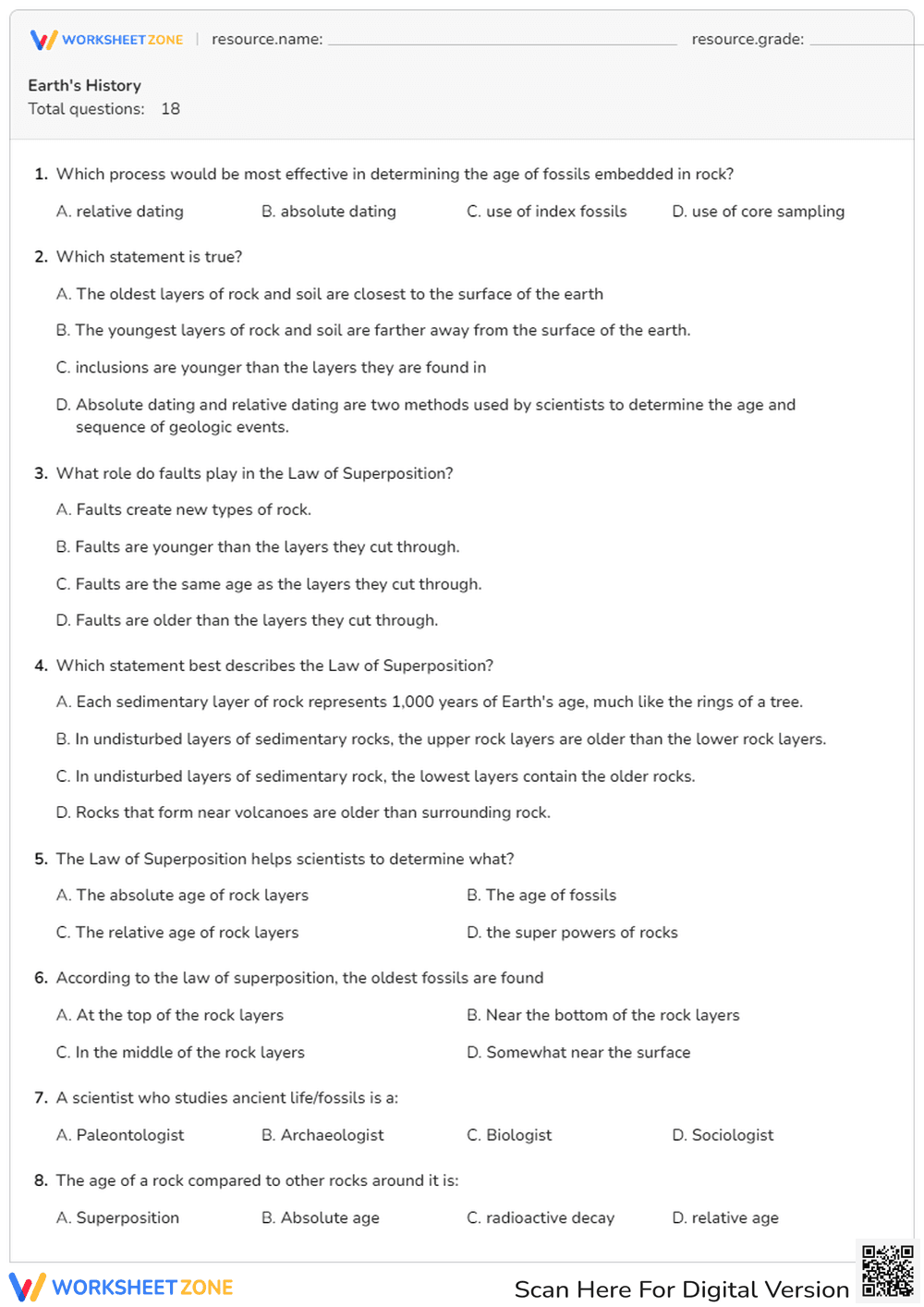 Earth's History - Page 1