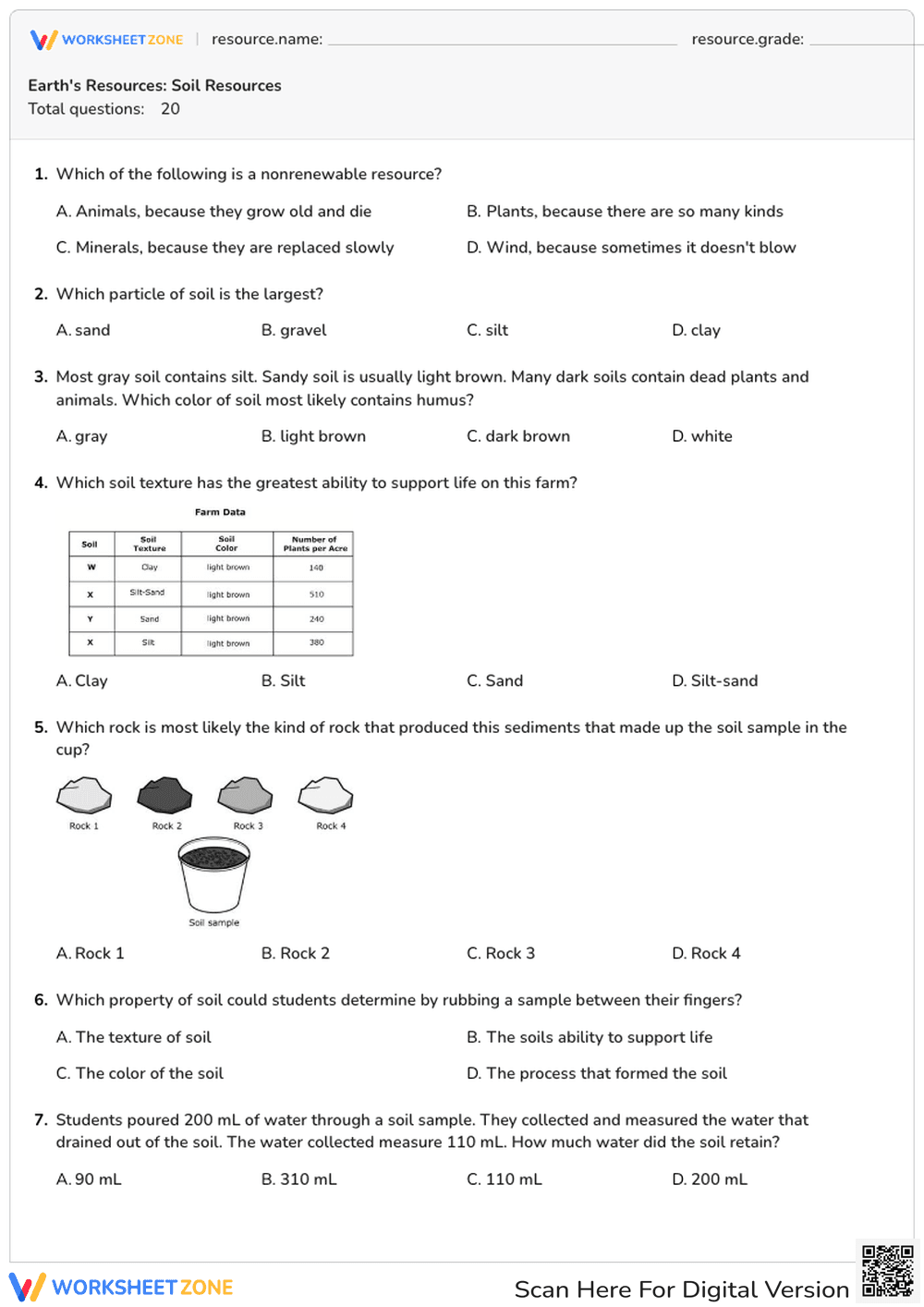 Earth's Resources Quiz - Page 1