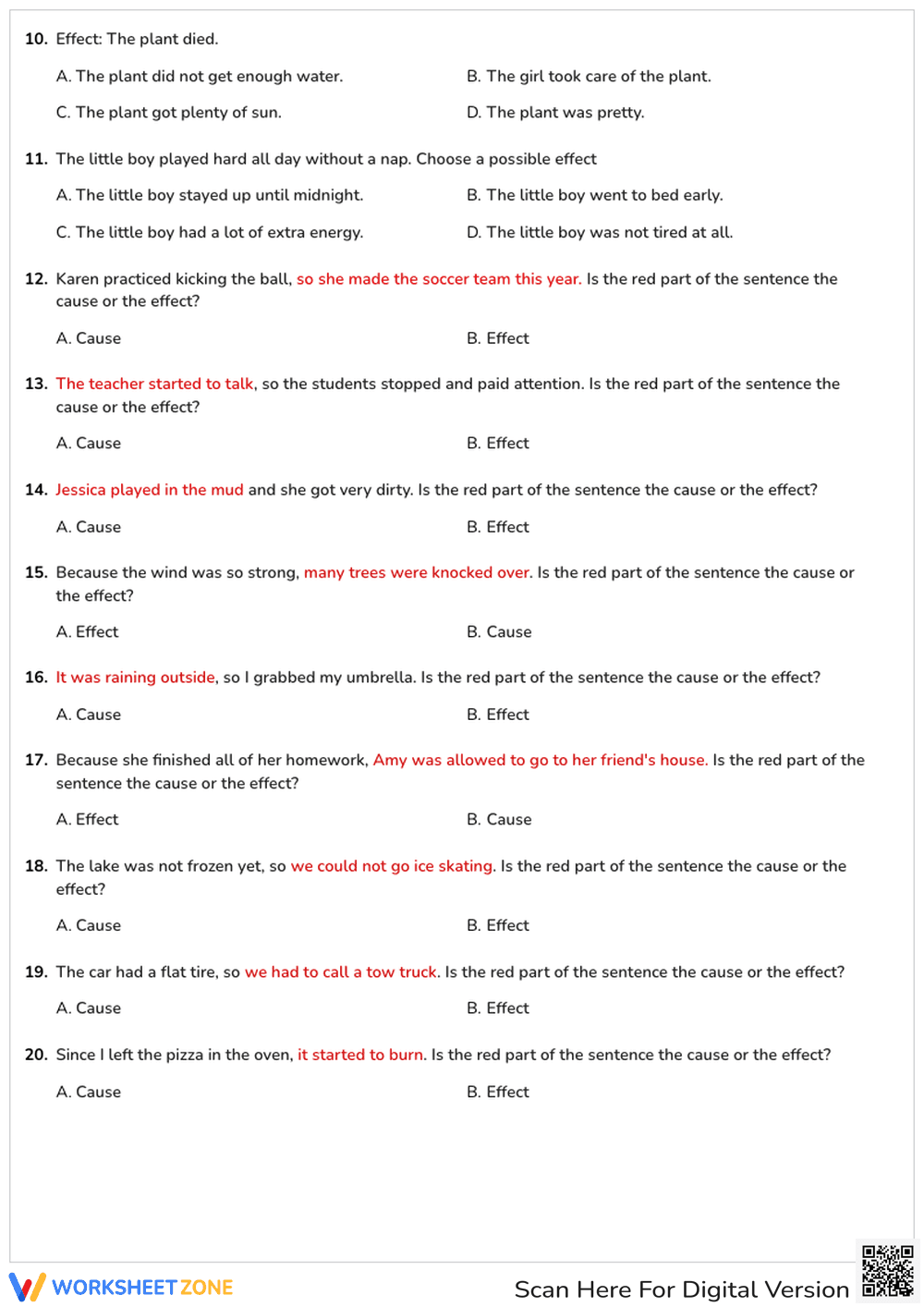 Cause and Effect Quiz - Page 2