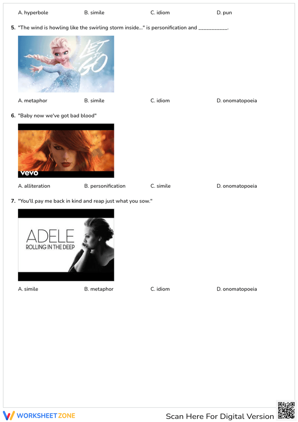 Figurative Language in Songs: A Literary Quiz - Page 2