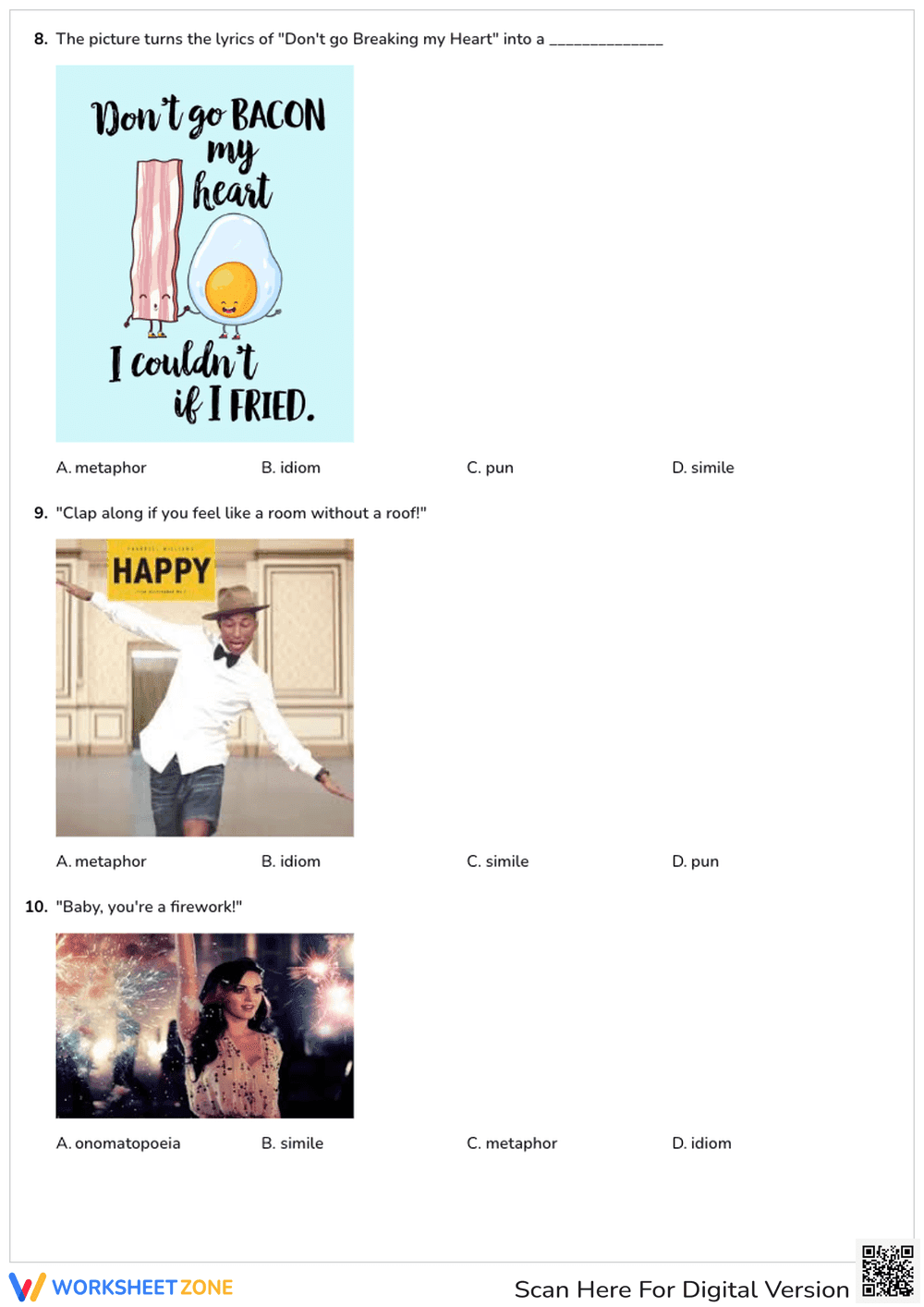 Figurative Language in Songs: A Literary Quiz - Page 3