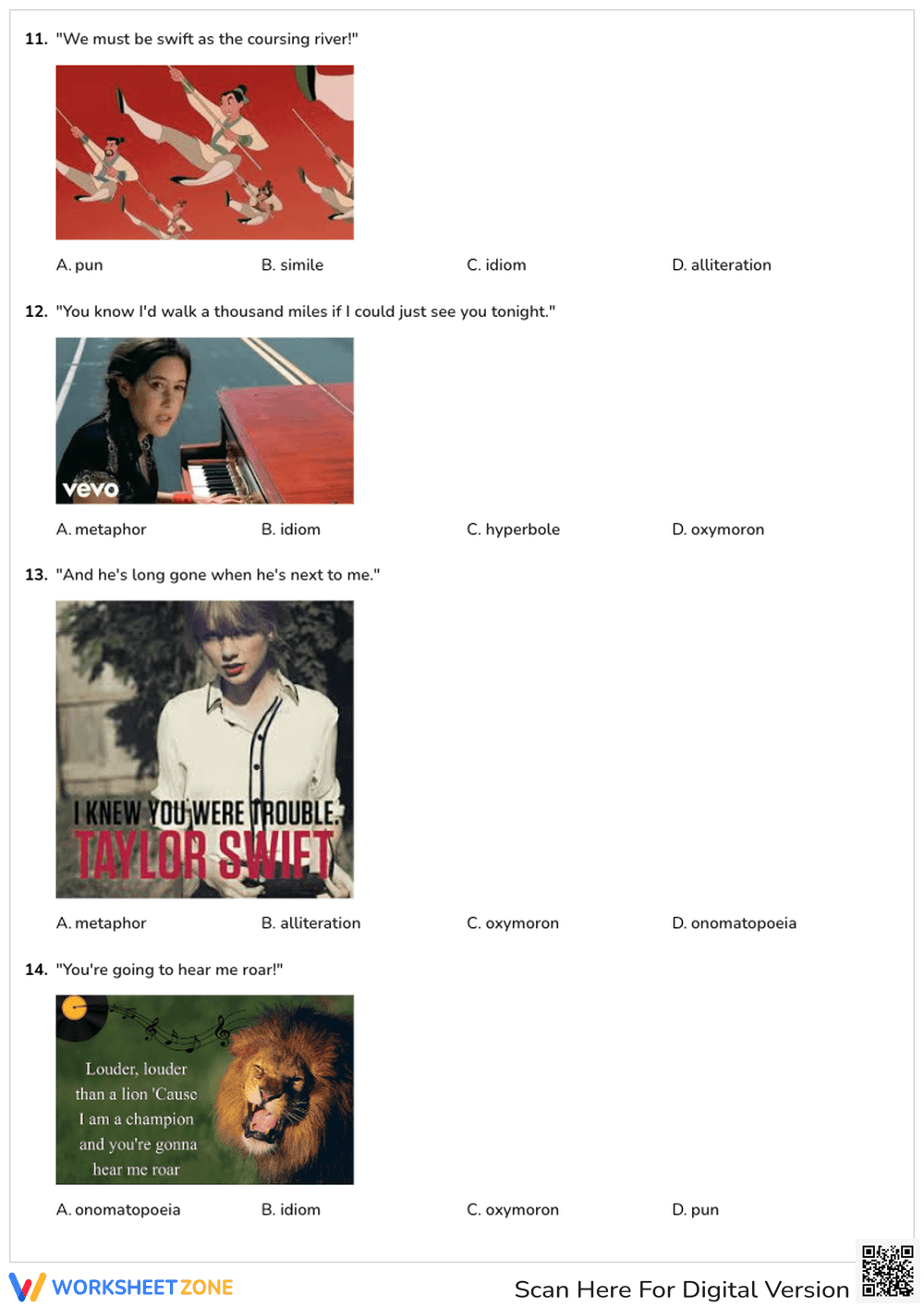 Figurative Language in Songs: A Literary Quiz - Page 4