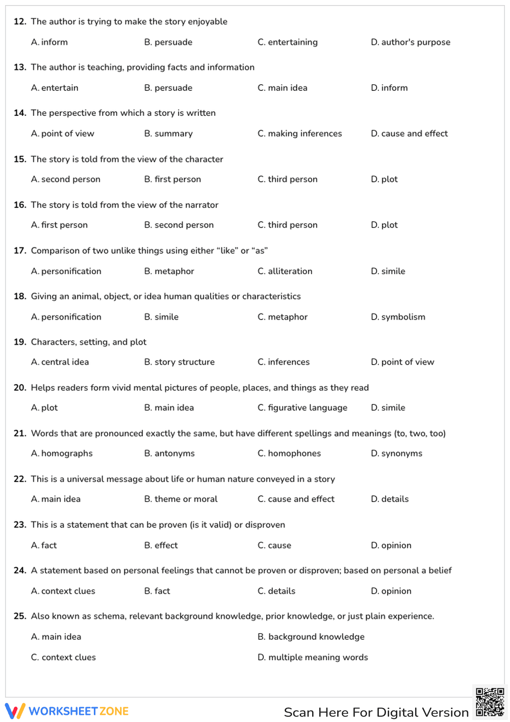 Literacy Skills: Fiction, Nonfiction, and Word Meanings - Page 2