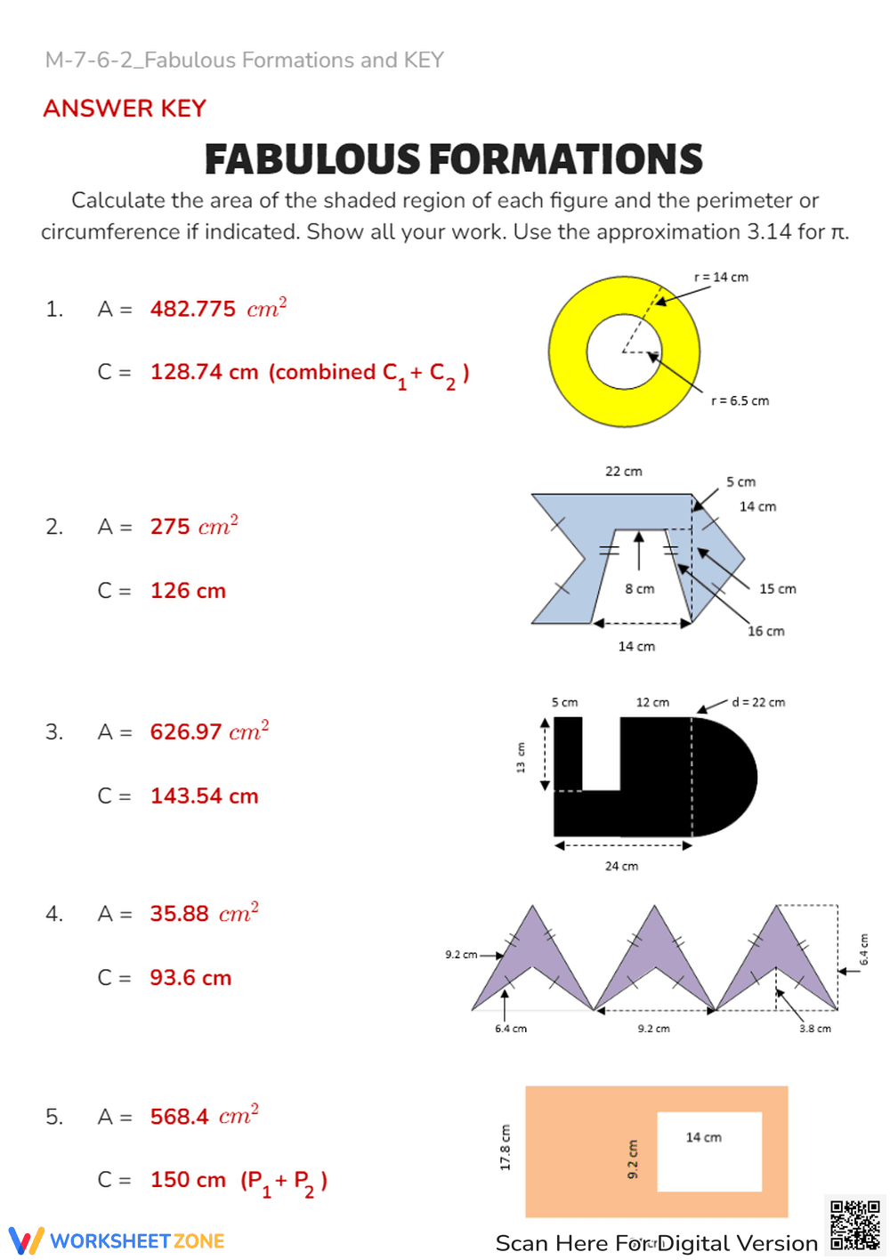 Area & Perimeter of Composite Shapes - Geometry Worksheet - Page 2