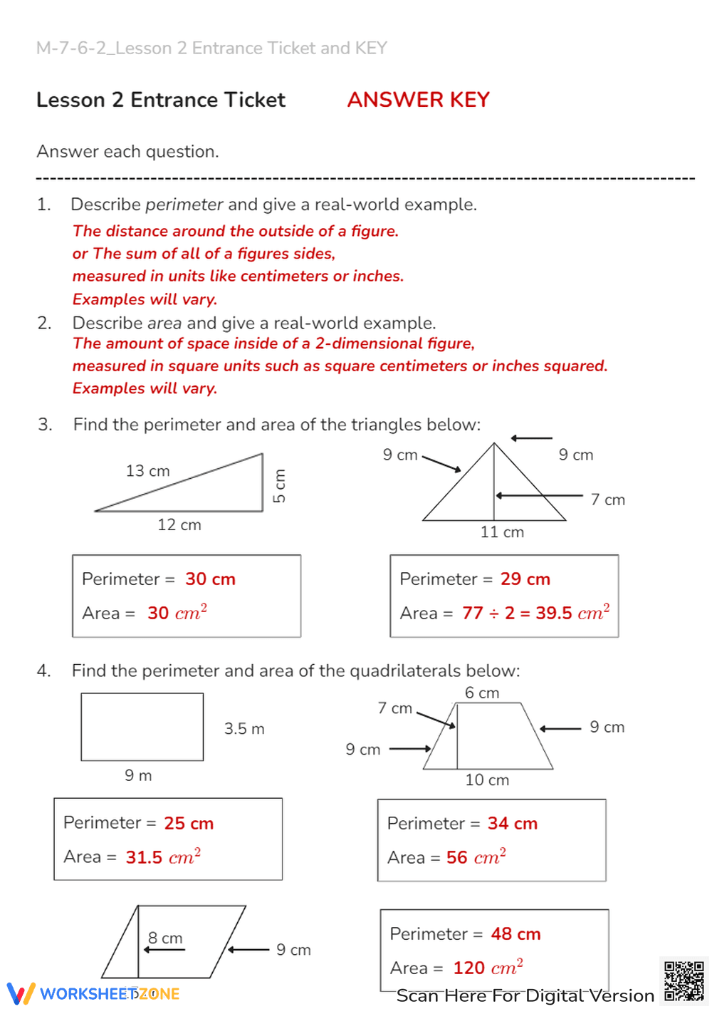Area & Perimeter Practice: Triangles & Quadrilaterals! - Page 2