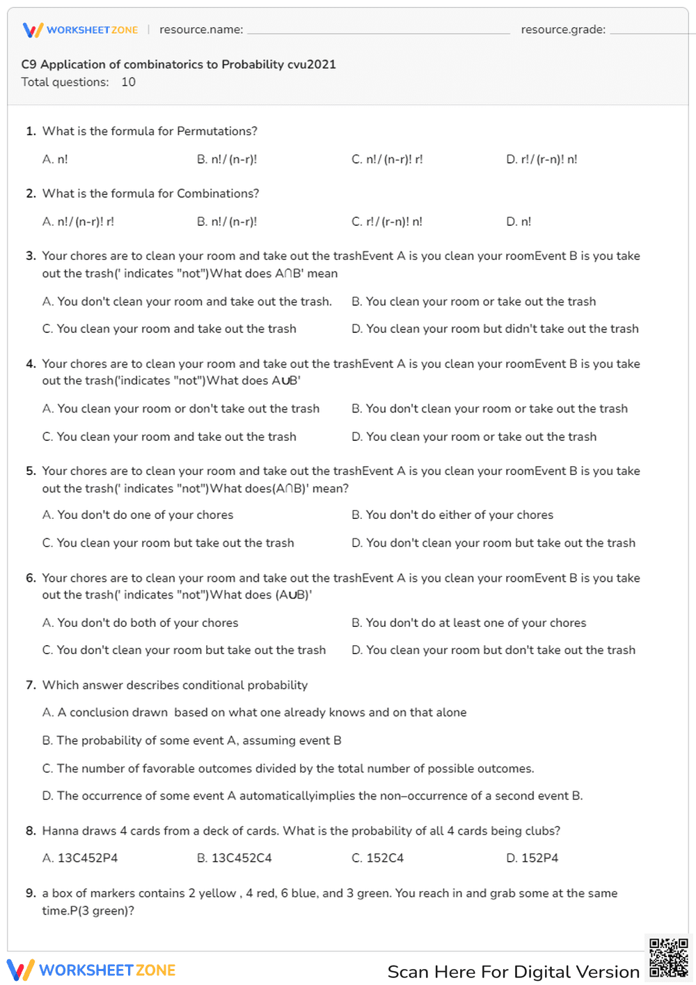 Apply Combinatorics to Probability - Page 1