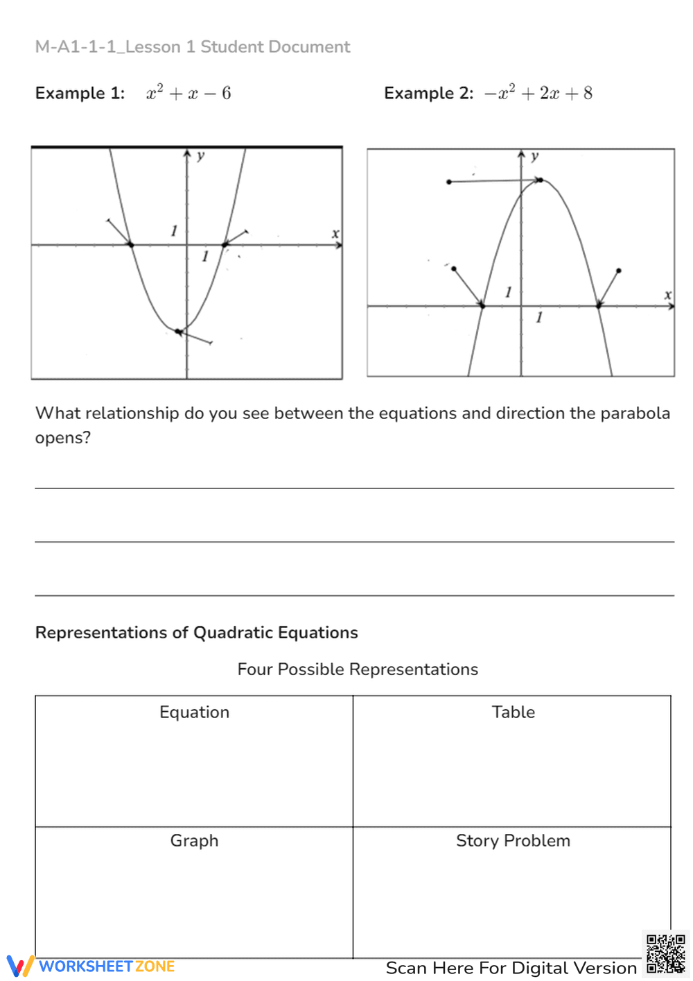 Quadratic Equations: Standard Form & Properties Worksheet - Page 2