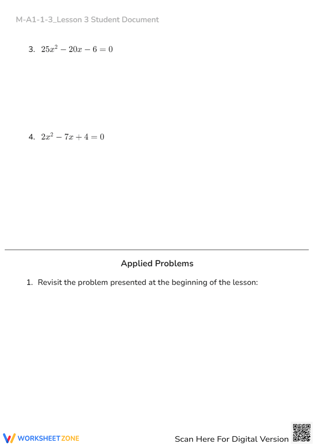 Quadratic Formula Worksheet: Solve Equations & Word Problems! - Page 2